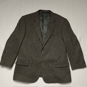 Jos A Bank 100% Camel Hair Sport Coat 46R Brown Tweed Blazer Classic Mens